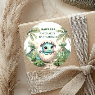 Pegatinas para Baby Shower de Huevo de Dinosaurio 