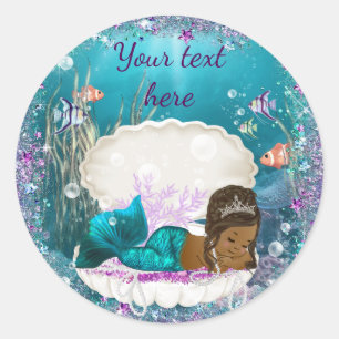 Pegatinas para Baby Shower de Niña Afroamericana S