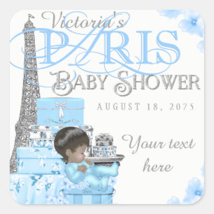 Pegatinas para Baby Shower de Niño París