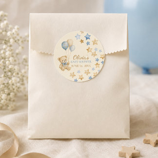 Pegatinas para Baby Shower de Osito de Peluche