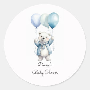 Pegatinas para Baby Shower de Oso Polar Adorable