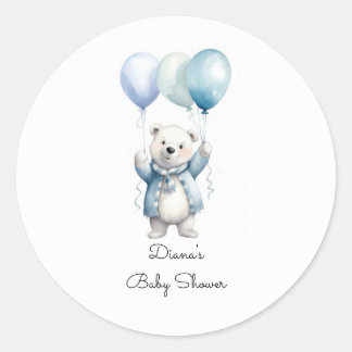 Pegatinas para Baby Shower de Oso Polar Adorable