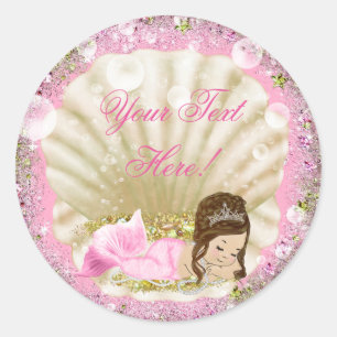 Pegatinas para Baby Shower de Sirena