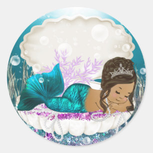 Pegatinas para Baby Shower de Sirena Étnica