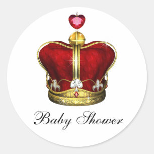 Pegatinas para Baby Shower del Príncipe de Oro Roj