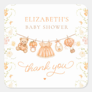 Pegatinas para Baby Shower Little Pumpkin Wildflow