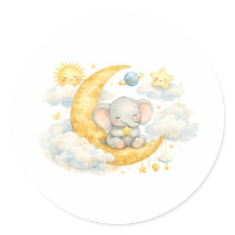 Pegatinas para Baby Shower Over the Moon