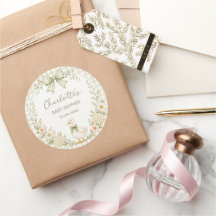 Pegatinas para Baby Shower Silly Goose Green Gingh