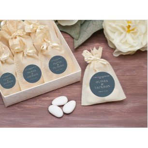 Pegatinas Para Boda Candy Cookies Bag Azul Oscuro