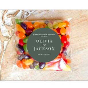 Pegatinas Para Boda Candy Cookies Bag Dusky Green