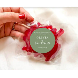 Pegatinas Para Boda Candy Cookies Bag Verde Oscuro