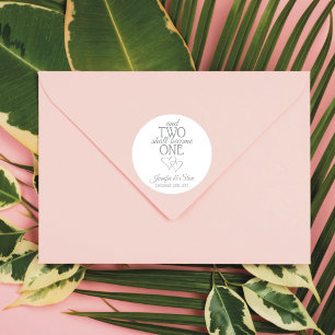 Pegatinas para boda Silver Two Become One