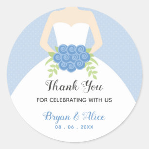 Pegatinas para bodas (Azul Pastel con traje Boda)