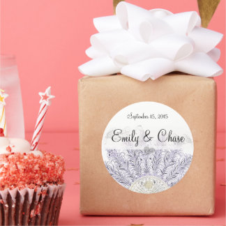 Pegatinas para bodas de fieltro morado