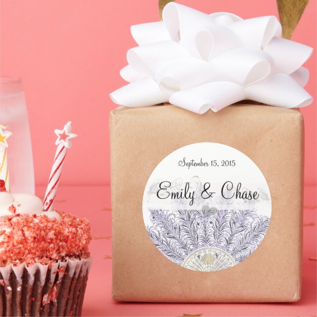 Pegatinas para bodas de fieltro morado (Fiesta)