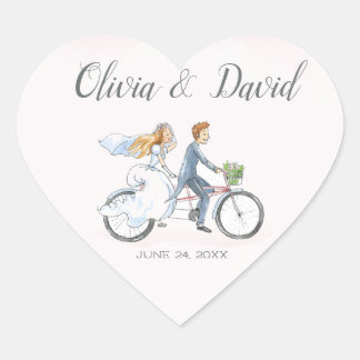 Pegatinas para bodas en bicicleta