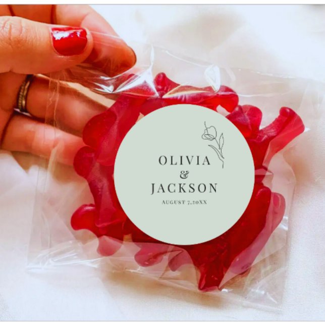 Pegatinas para Bolsa de Galletas de Dulces de Boda (Wedding candy favor gifts sticker)