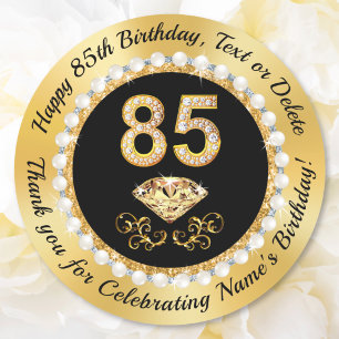 Pegatinas para cumpleaños 85. Suministros para cum