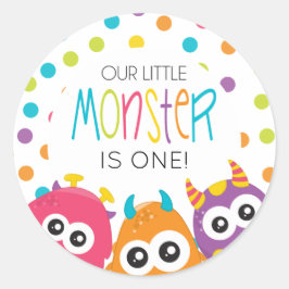Pegatinas para cumpleaños del pequeño monstruo