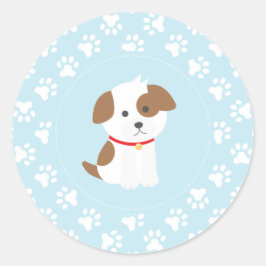 Pegatinas para fiesta de cumpleaños de cachorro hu