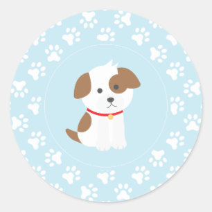Pegatinas para fiesta de cumpleaños de cachorro hu