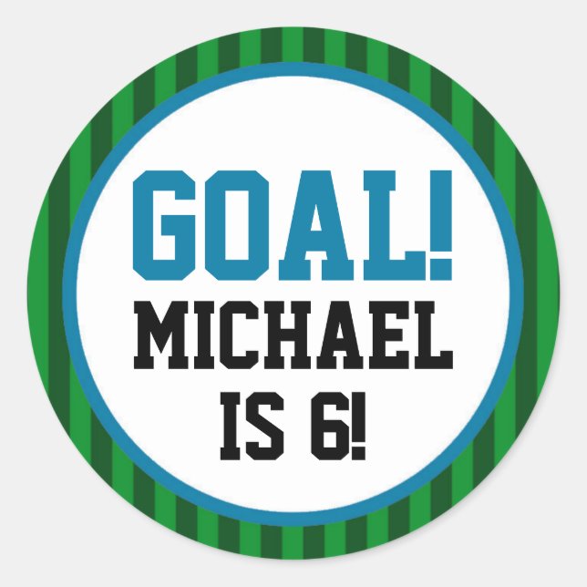 Pegatinas para fiesta de cumpleaños de fútbol para (Anverso)