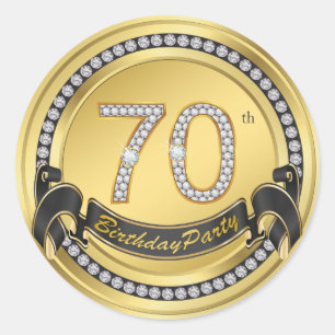 Pegatinas para fiesta de cumpleaños número 70