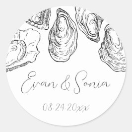 Pegatinas para fiesta de deshuello de ostras