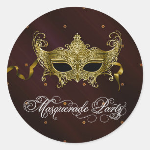 Pegatinas para fiesta de disfraces de oro negro