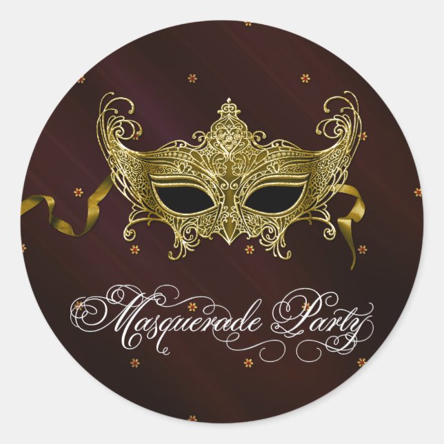 Pegatinas para fiesta de disfraces de oro negro (Anverso)