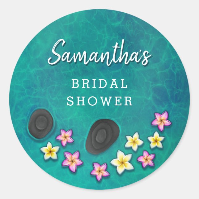 Pegatinas para fiesta de spa de flores flotantes (Anverso)