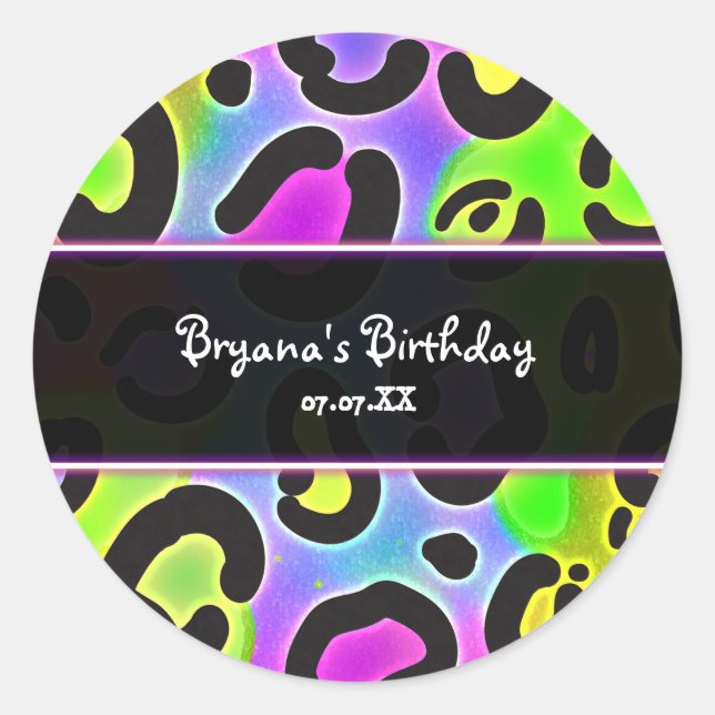 Pegatinas para fiestas con estampado de leopardo g (Anverso)