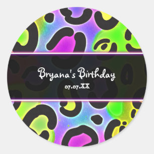 Pegatinas para fiestas con estampado de leopardo g