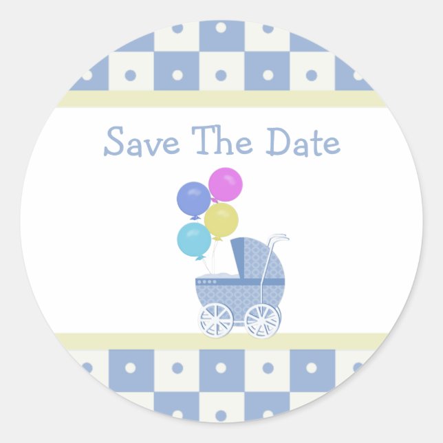 Pegatinas para guardar la fecha de baby shower (Anverso)
