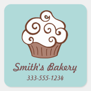 Pegatinas para Negocio de Cupcakes Personalizados