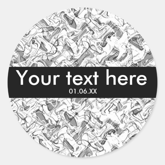 Pegatinas para niños humo abstracto gris y blanco  (Anverso)