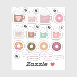 Pegatinas para planificador de Donuts de Café y Má