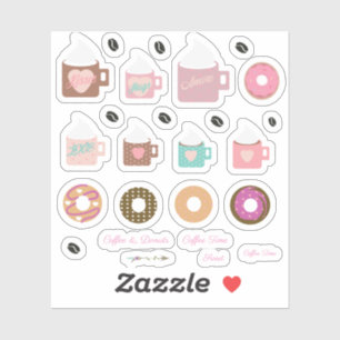 Pegatinas para planificador de Donuts de Café y Má