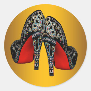 Pegatinas para zapatos de tacón alto Rojo Negro Do