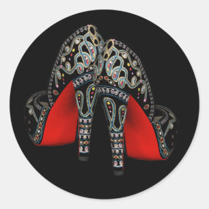 Pegatinas para zapatos de tacón alto Rojo Negro Do