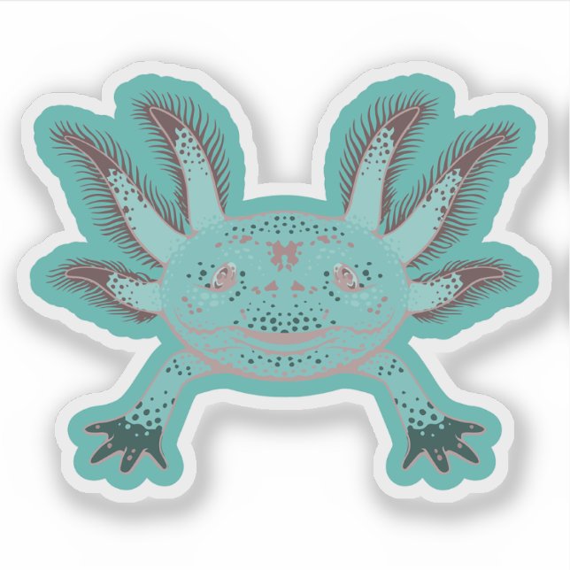 Pegatinas Pastel Cute Axolotl Vinyl (Anverso)