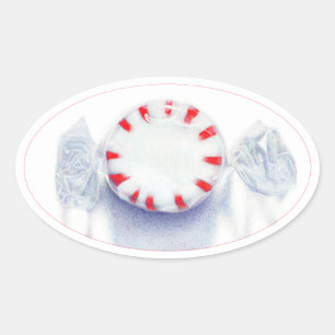 PEGATINAS PEPPERMINT CANDY Oval