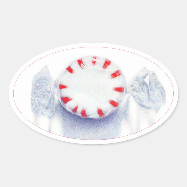 PEGATINAS PEPPERMINT CANDY Oval (Anverso)