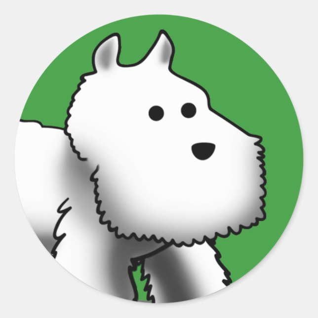 Pegatinas pequeños de Westie (Anverso)