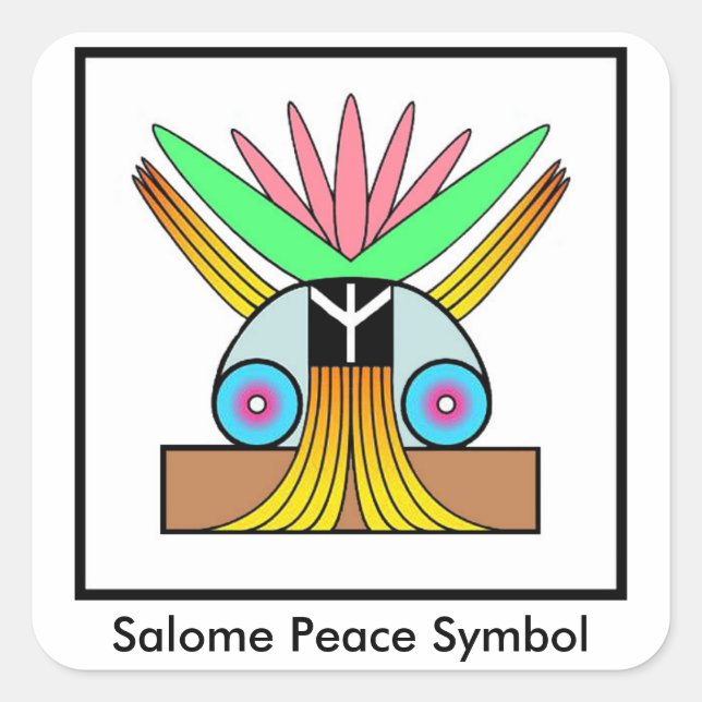 Pegatinas pequeños del símbolo de la paz de Salome (Anverso)