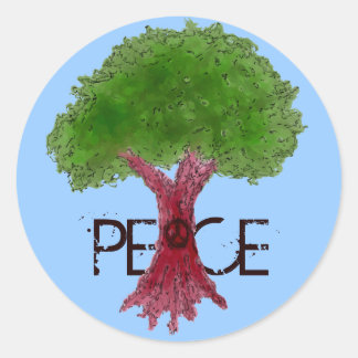 Pegatinas personalizables del árbol de la paz