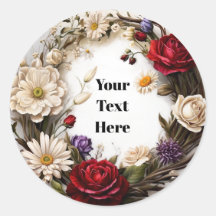 Pegatinas personalizables florales Fiestas/Bodas