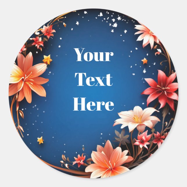 Pegatinas personalizables florales para fiestas/bo (Anverso)