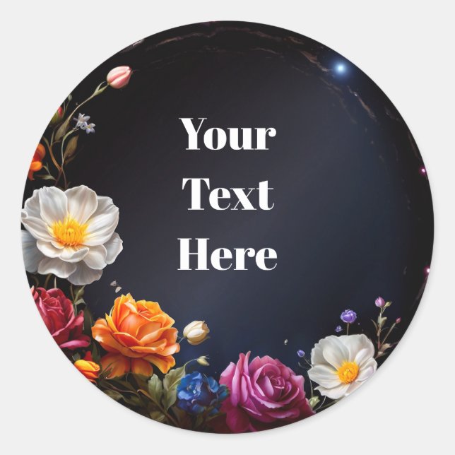 Pegatinas personalizables florales para fiestas/bo (Anverso)