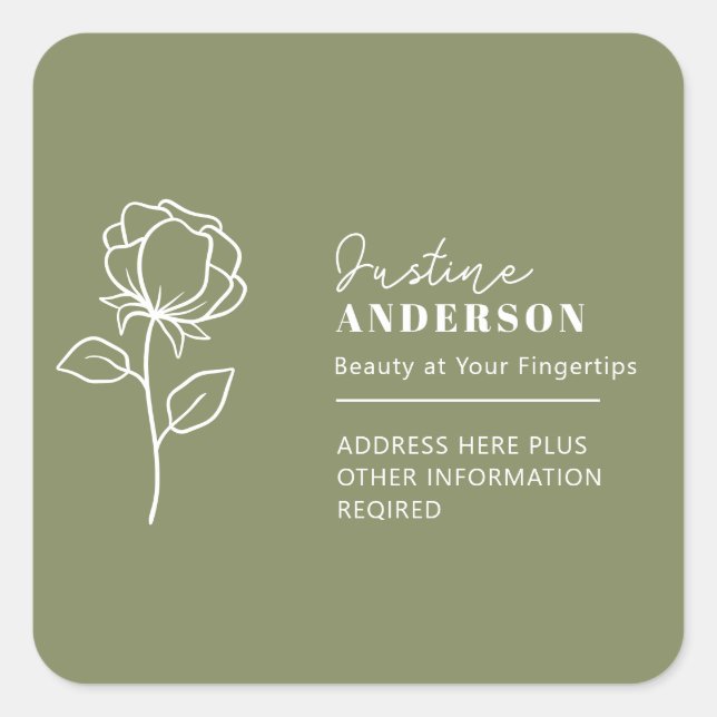 Pegatinas personalizables - Flores o cuidado de la (Anverso)